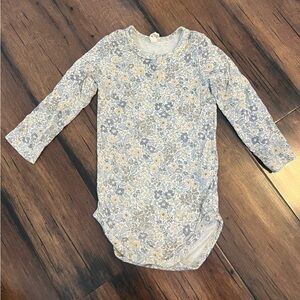 Quincy Mae Floral Long Sleeve Baby Onesie